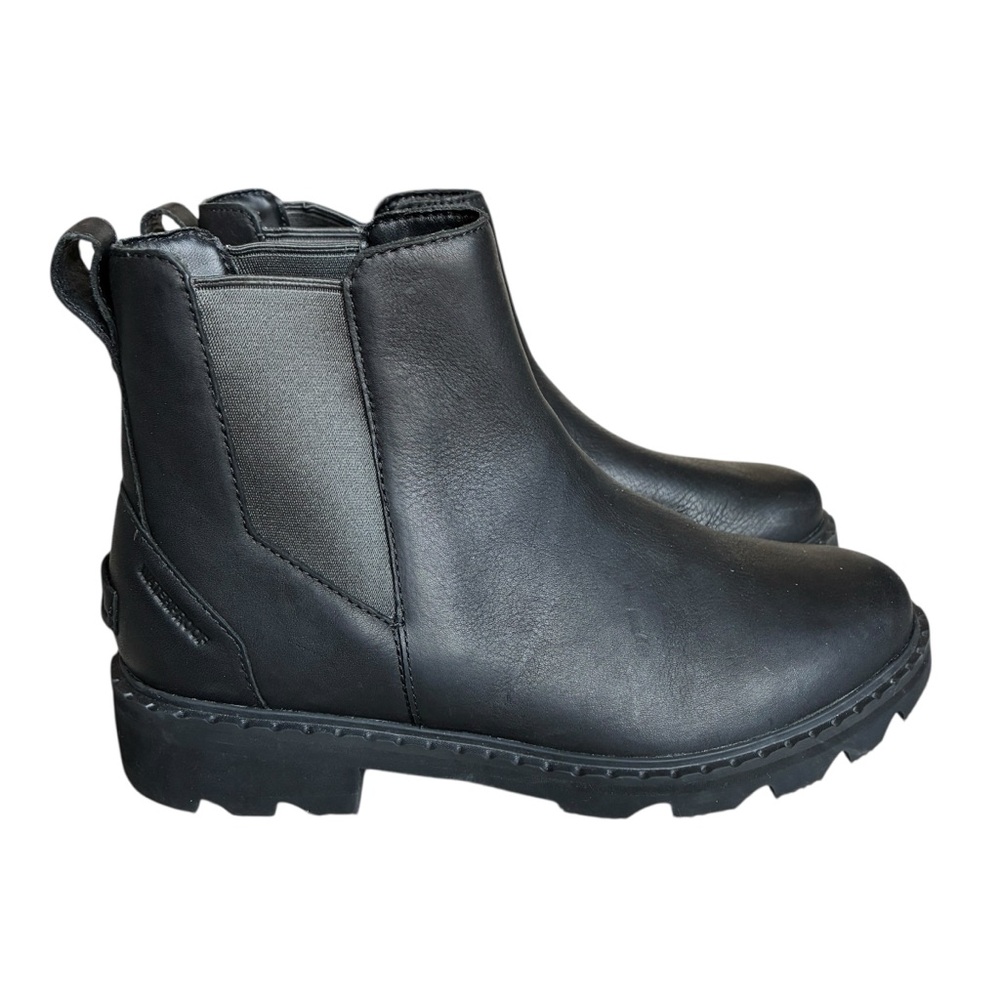 Sorel Waterproof Black Chelsea Boots Lug Sole Leather Size 9.5 - Picture 8 of 16